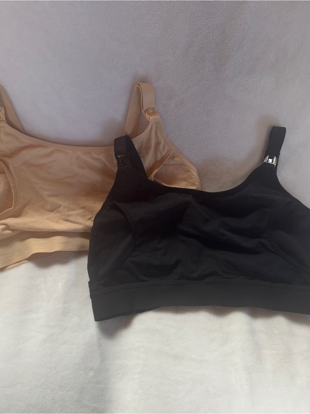 Momcozy Basic Pumping And Nursing Bras - Black And Nude